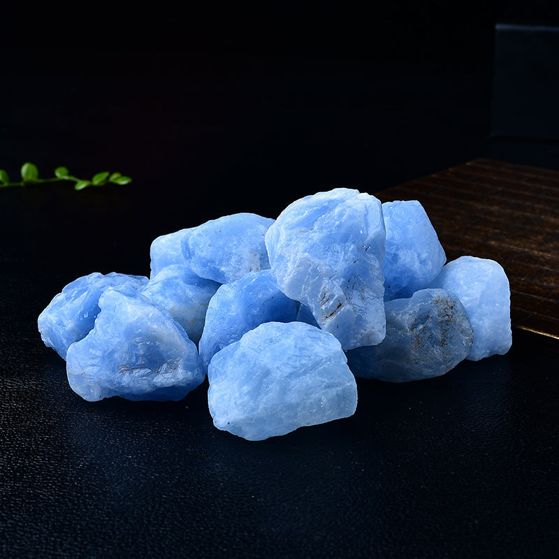 Raw Blue Calcite Healing Stones for Calming and Communication Energy Work