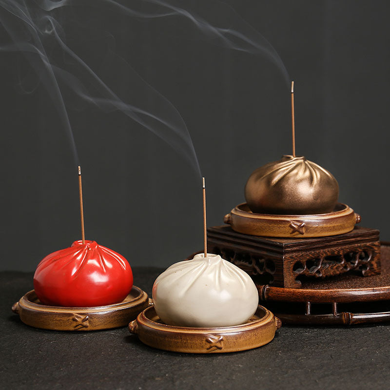 Elegant Dumpling-Inspired Incense Burner - Unique Zen Decor for Meditation and Relaxation