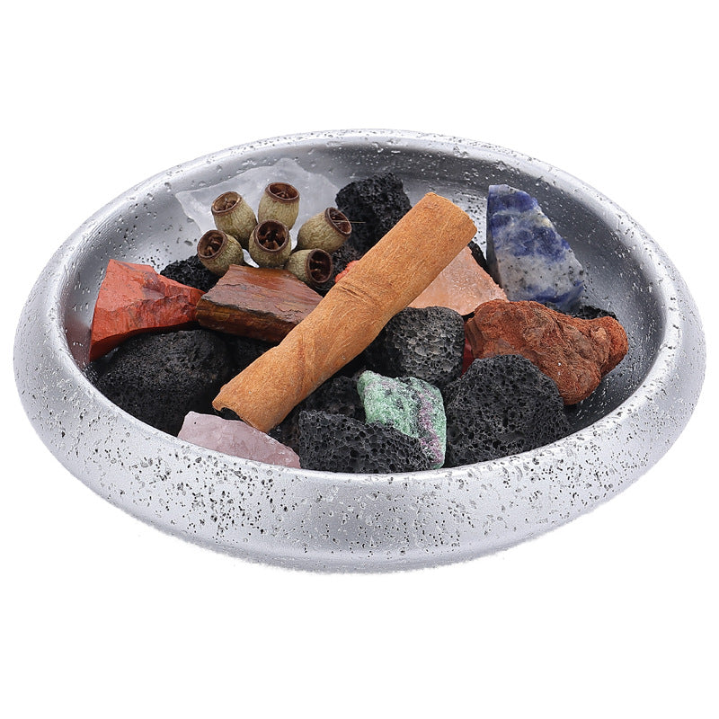 Natural Stone Aromatherapy Diffuser Bowl Set with Healing Crystals and Essential Oils – Spiritual Energy Candle Alternative