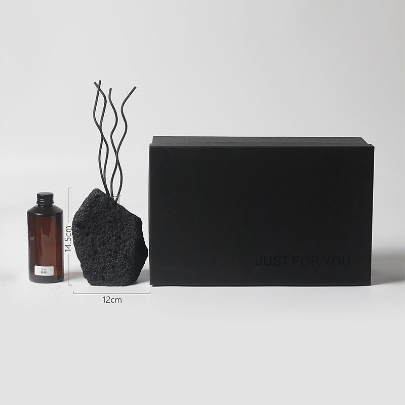 Black Lava Stone Aromatherapy Diffuser with Essential Oils for Spiritual Cleansing and Meditation