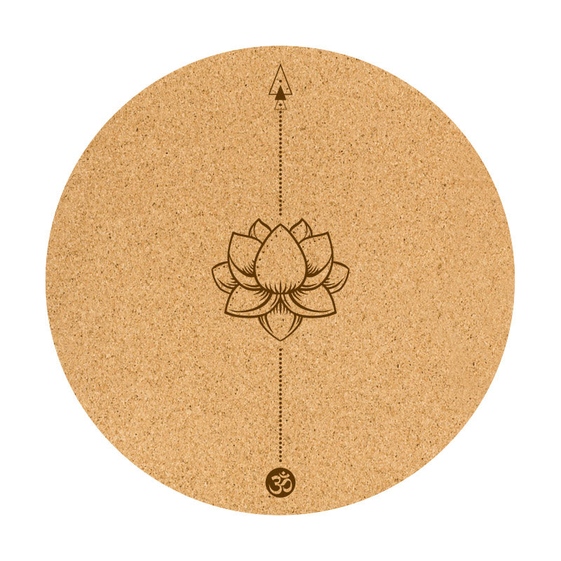 Eco-Friendly Round Yoga and Meditation Cork Mat with Moon Phases Design for Enhanced Spiritual Practice