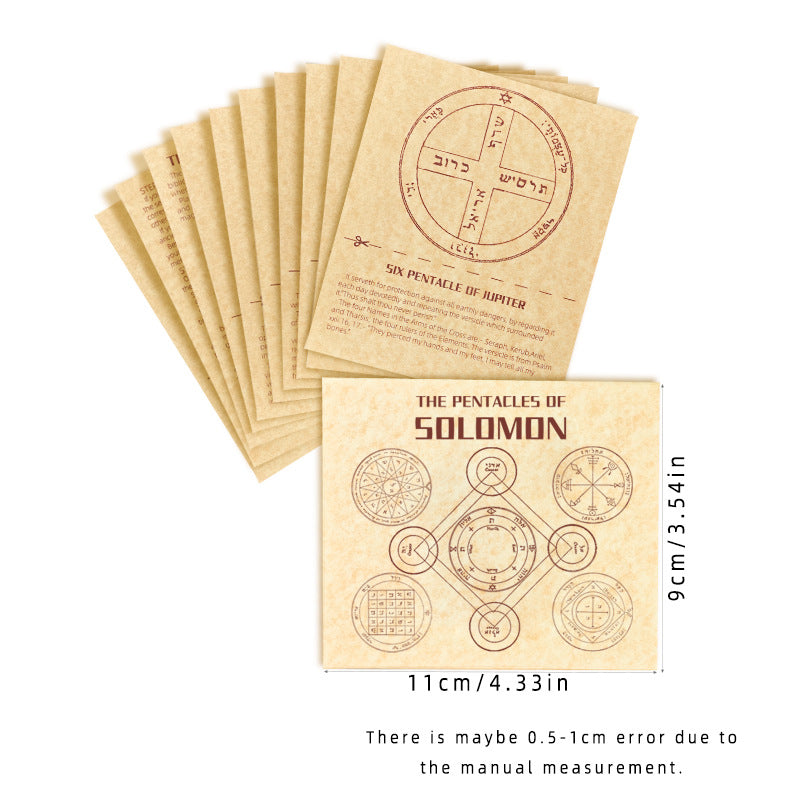 Ancient Solomon Pentacles Magic Seals – Mystical Protection Talisman Cards for Spiritual Practices and Rituals