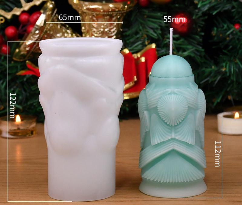 Artisan Sculpted Pillar Candles with Intricate Designs - Decorative Holiday Candles for Spiritual Ambiance and Home Décor