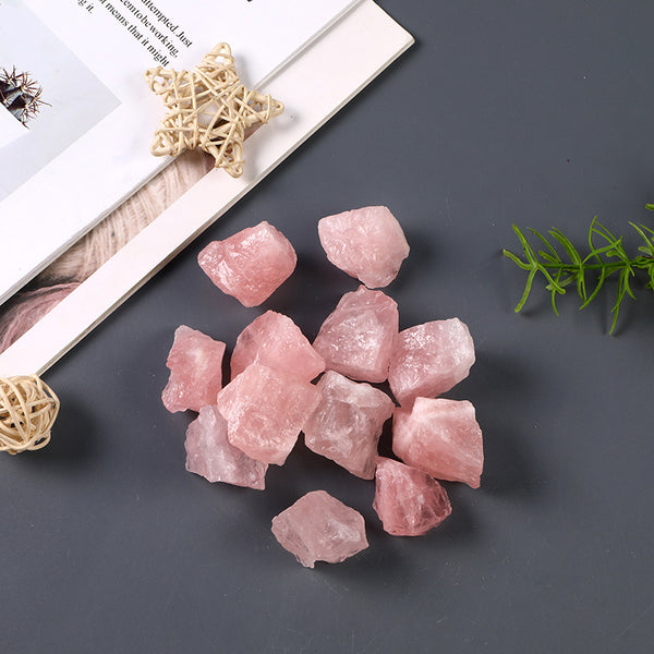 Raw Rose Quartz Healing Crystals - Heart Chakra Stone for Love and Emotional Healing