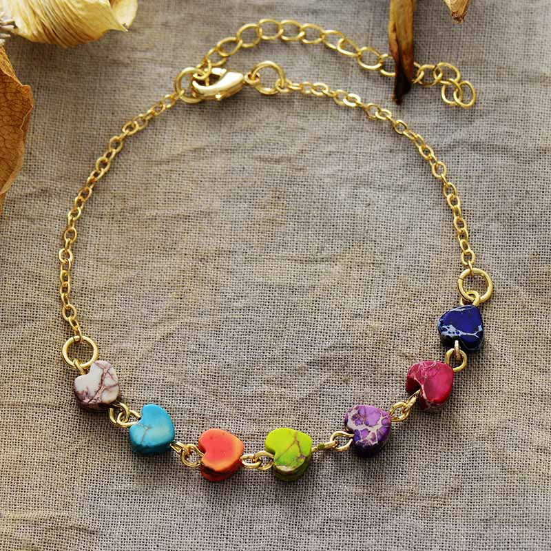 Chakra Heart Healing Multi-Gemstone Bracelet for Spiritual Harmony and Love