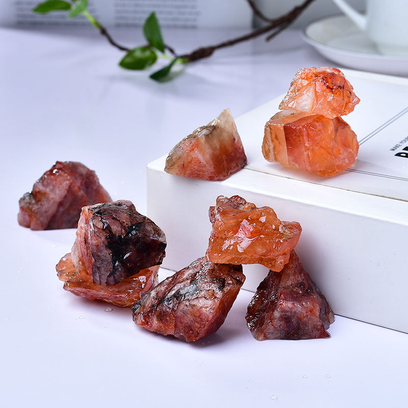 Natural Reddish-Orange Healing Stones - Raw Crystals for Energy Balancing, Meditation, and Chakra Cleansing