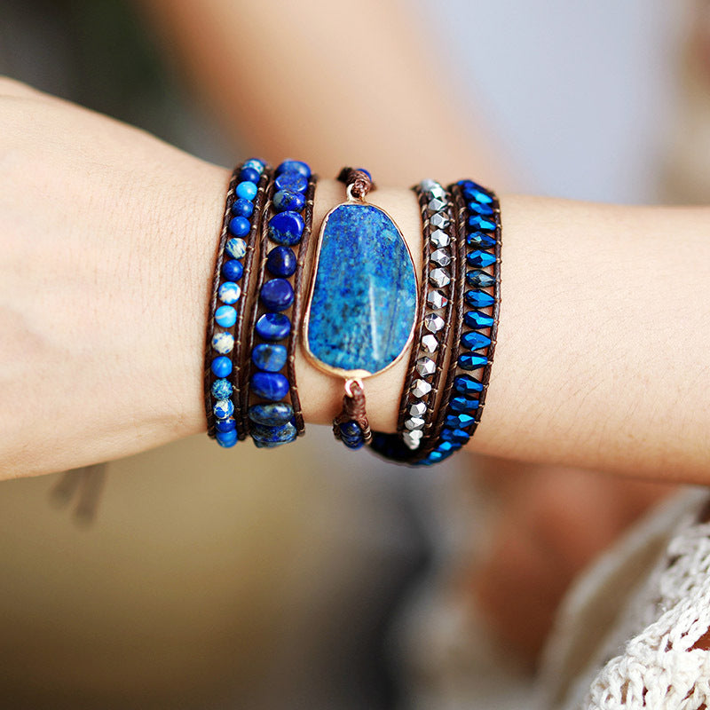 Deep Ocean Lapis Lazuli Wrap Bracelet