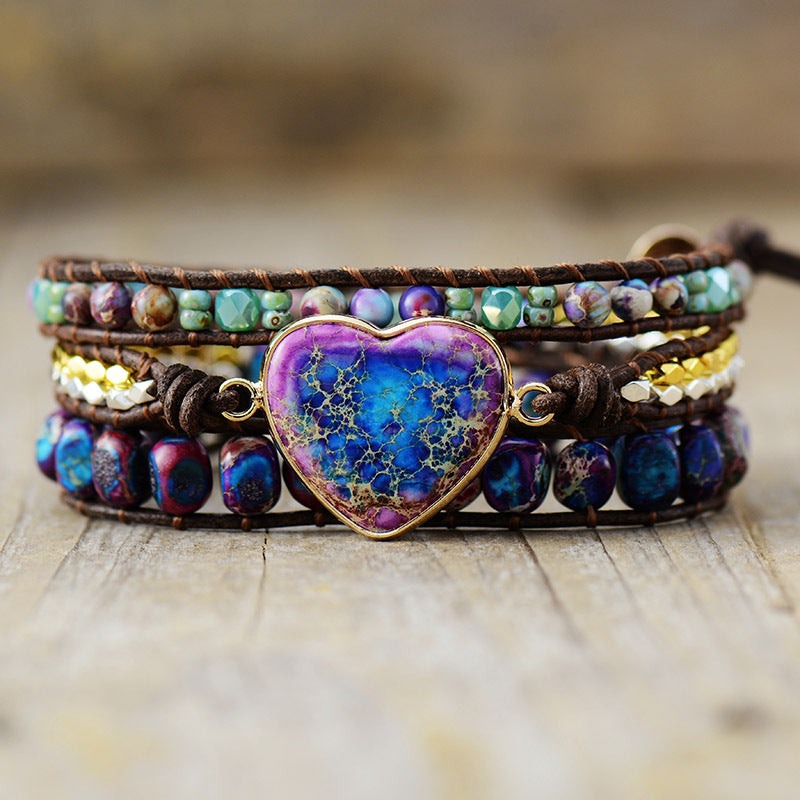 Heart of the Spirit Gemstone Wrap Bracelet