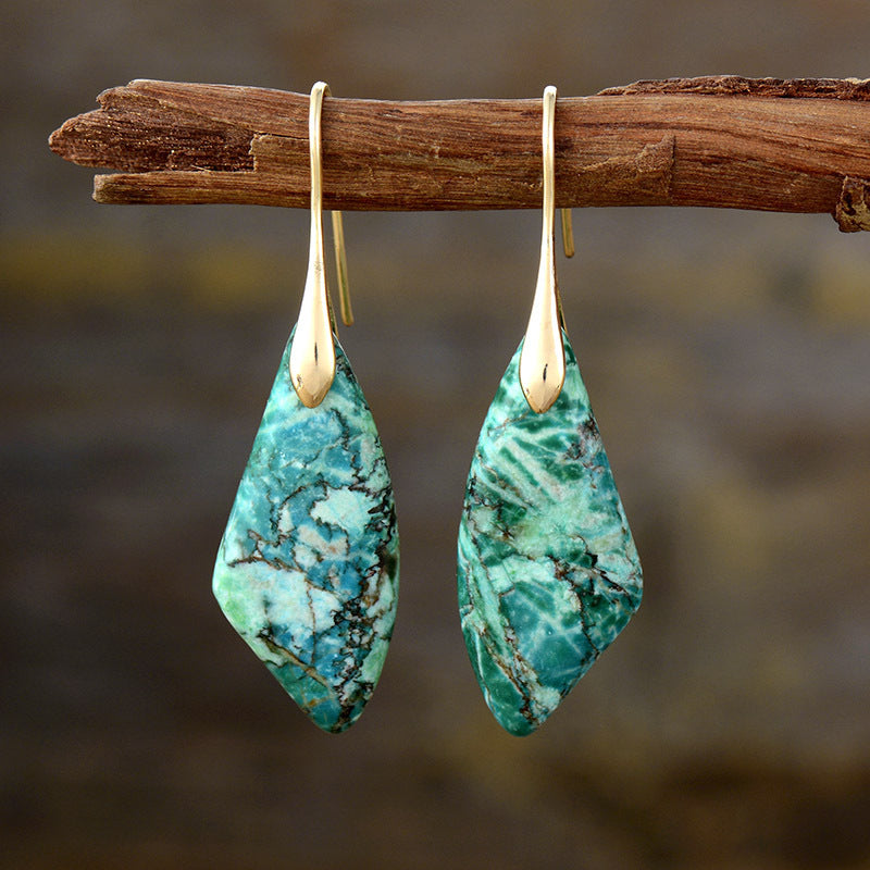 Dual-Tone Gemstone Earrings with Silver and Gold Accents for Spiritual Balance and Energy Harmony