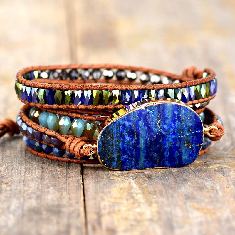 Celestial Lapis Lazuli Wrap Bracelet