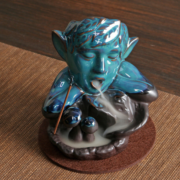 Elf Spirit Backflow Incense Burner for Meditation and Relaxation | Spiritual Ceramic Incense Holder