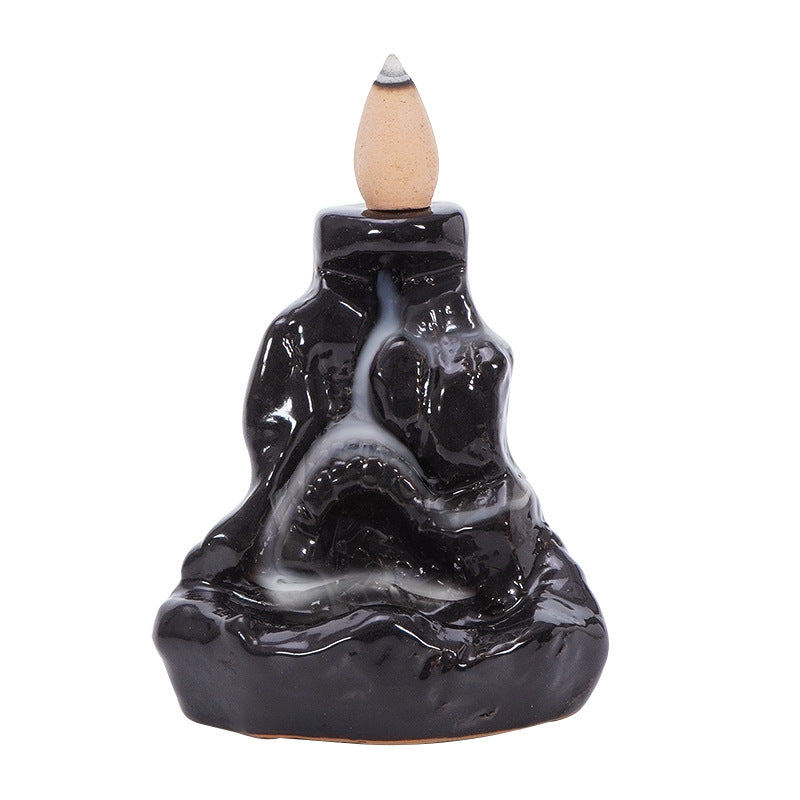 Mountain Cascade Backflow Incense Burner for Spiritual Tranquility