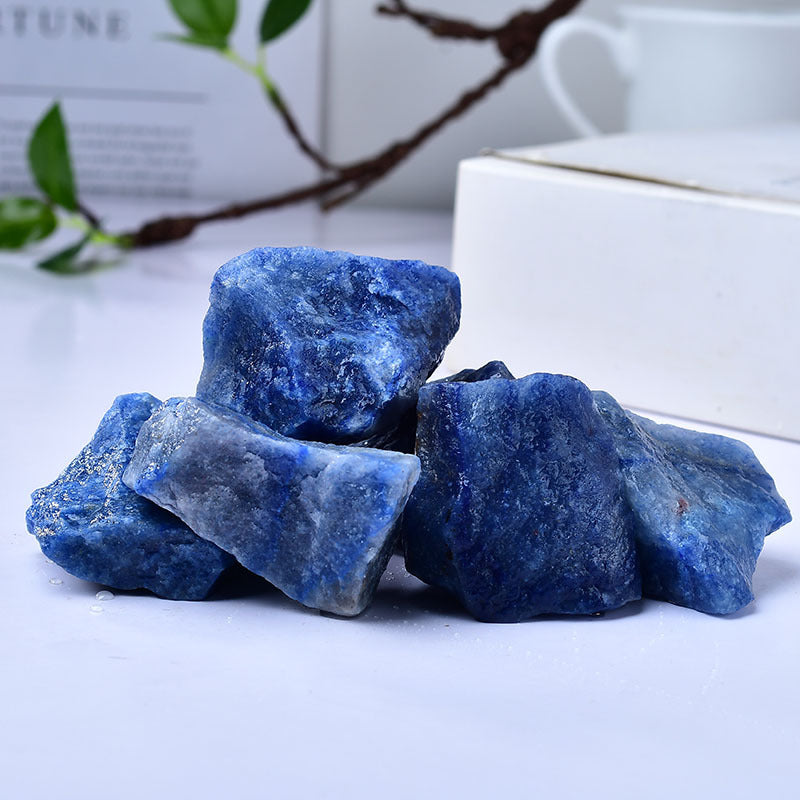 Raw Blue Sodalite Healing Stones for Spiritual Balance and Meditation