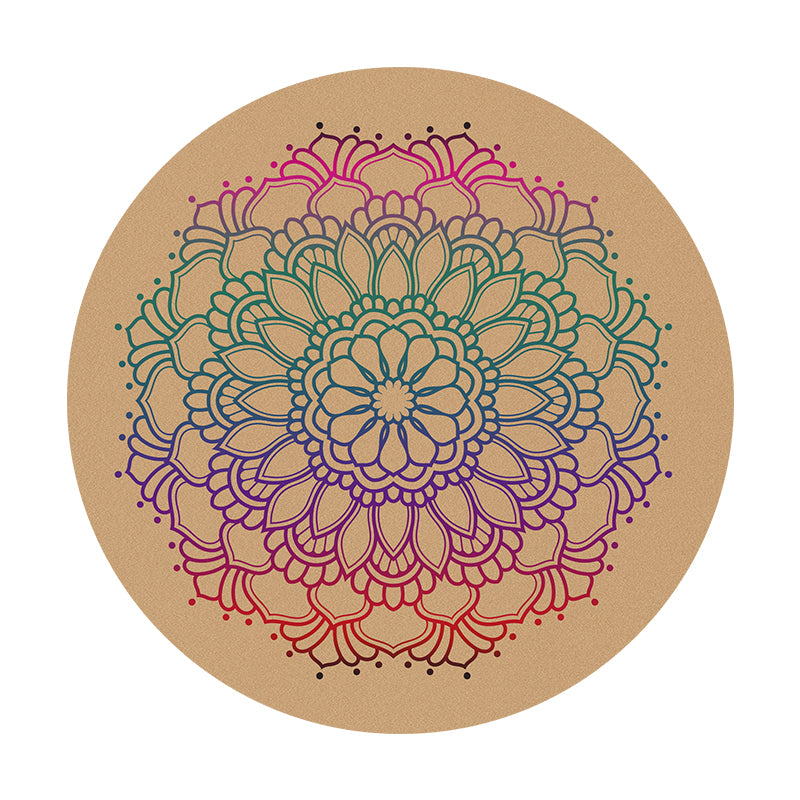 Eco-Friendly Round Yoga and Meditation Cork Mat with Moon Phases Design for Enhanced Spiritual Practice