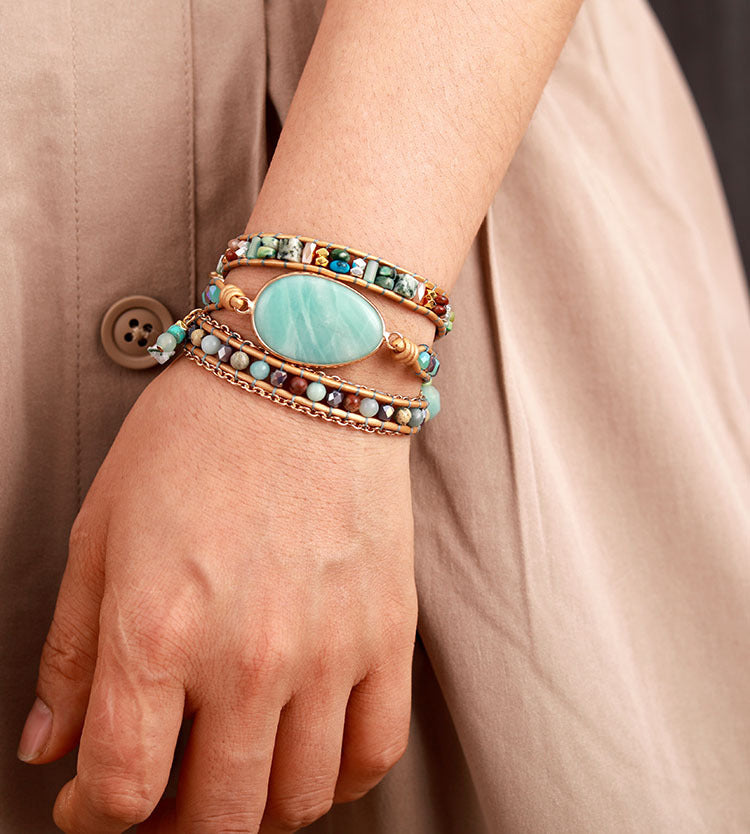 Amazonite Tranquility Wrap Bracelet