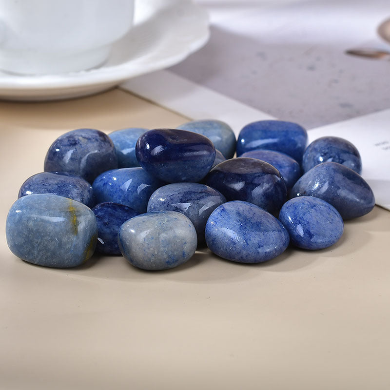 Polished Blue Quartz Tumbled Stones for Healing, Meditation, and Spiritual Energy Balancing