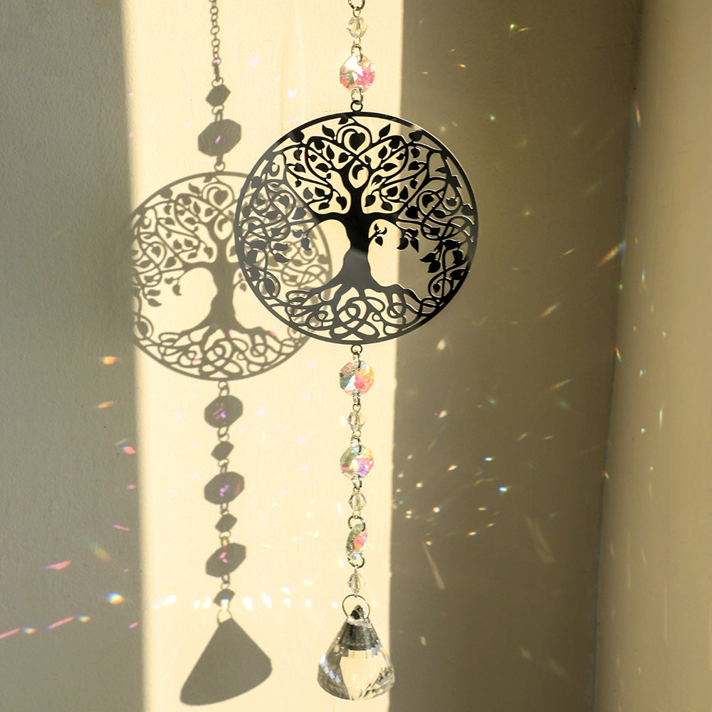 Tree of Life Crystal Sun Catcher - Spiritual Hanging Ornament