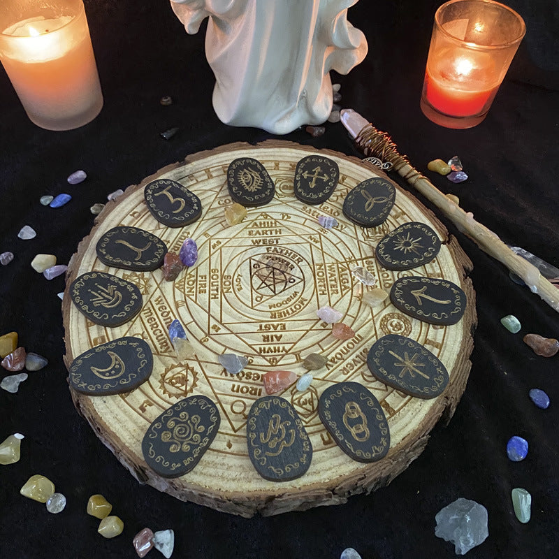 Enchanted Witch Runes Set with Handcrafted Symbols for Spiritual Divination and Guidance