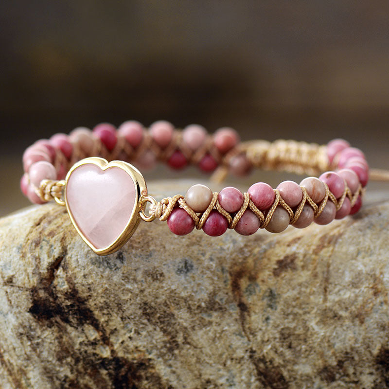 Heart of Love Rose Quartz Bracelet