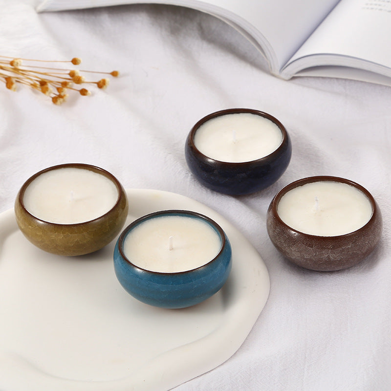 Handcrafted Ceramic Bowl Candle for Meditation, Relaxation, and Spiritual Ambiance Enhancement