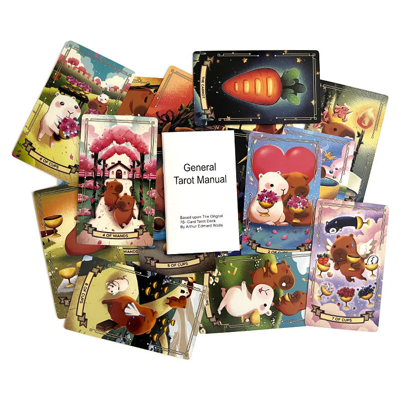 Capybarot Tarot Deck for Gentle Spiritual Guidance and Lighthearted Readings - 78 Card Set with Cute Capybara Illustrations