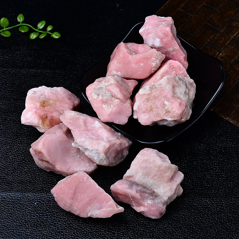 Raw Pink Rhodochrosite Healing Stones for Emotional Balance and Heart Chakra Energy Alignment