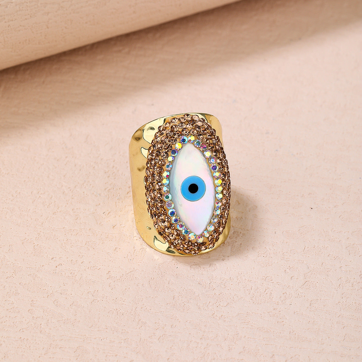 Elegant Evil Eye Protection Rings with Gold and Black Accents for Spiritual Shielding and Positive Energy