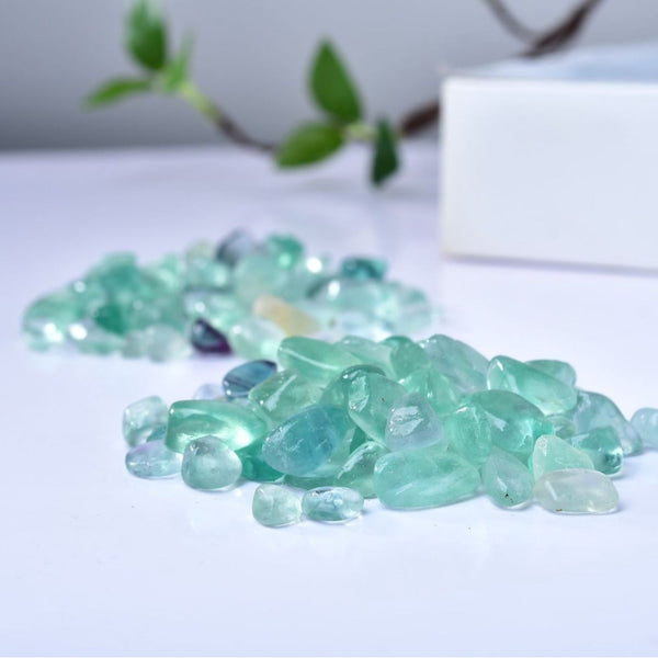 Natural Green Fluorite Tumbled Stones - Polished Healing Crystals for Focus, Clarity, and Spiritual Growth