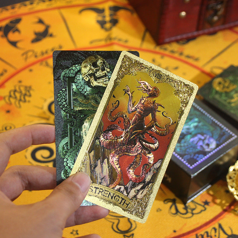 Kesulu Mythology Tarot Deck with Gold Foil Detailing - Unveil the Mystical Realms of Cthulhu and Eldritch Beings