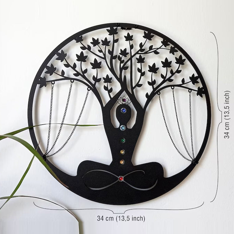 Chakra Tree of Life Wall Art – Metal Meditation Decor for Spiritual Awakening and Balance