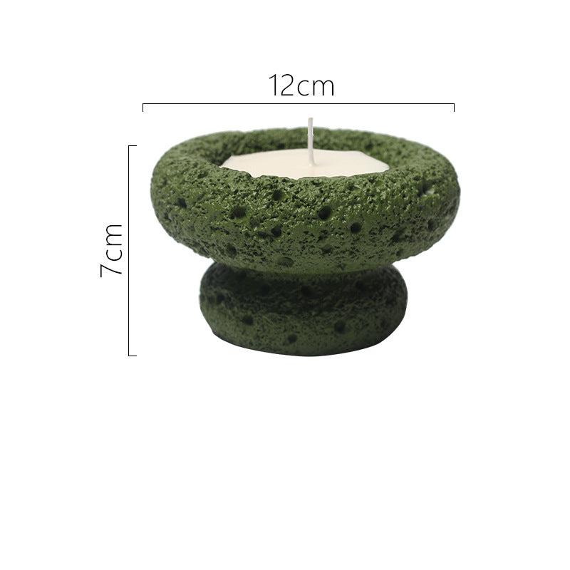 Natural Volcanic Stone Tealight Candle Holders - Earthy and Textured Candle Stands in Multiple Colors