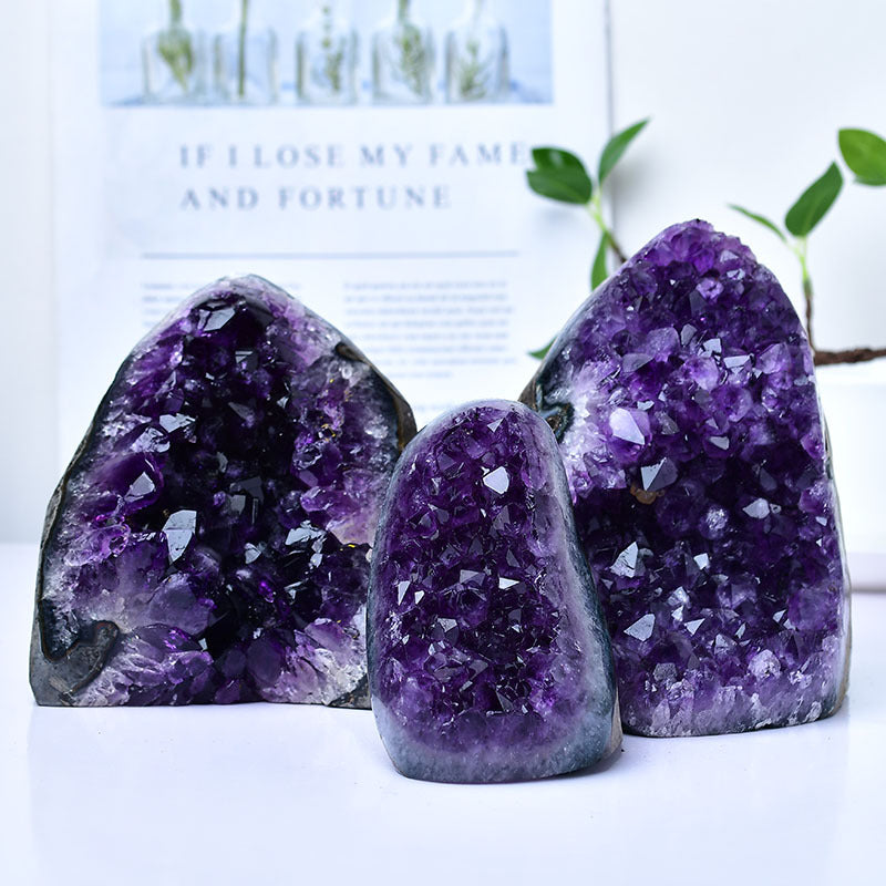 Natural Amethyst Geode Cluster Healing Crystals for Spiritual Energy, Meditation, and Chakra Alignment