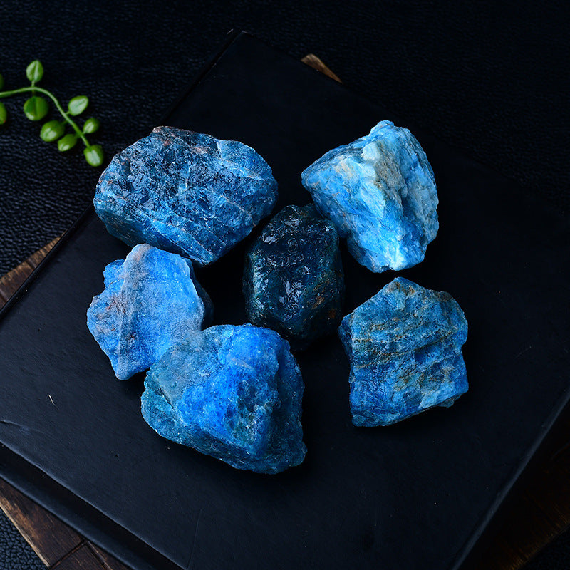 Raw Blue Apatite Healing Stones for Chakra Balancing and Spiritual Meditation