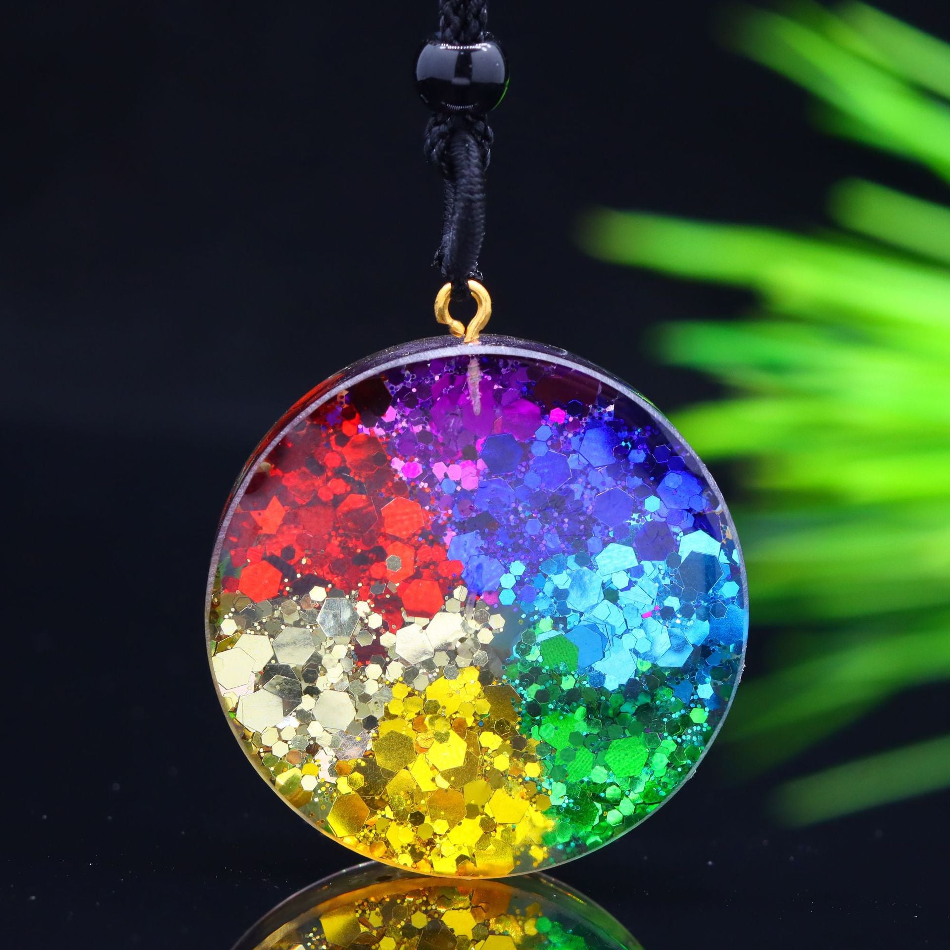 Chakra Healing Orgone Energy Necklace with Metatron's Cube for Spiritual Protection and Balance