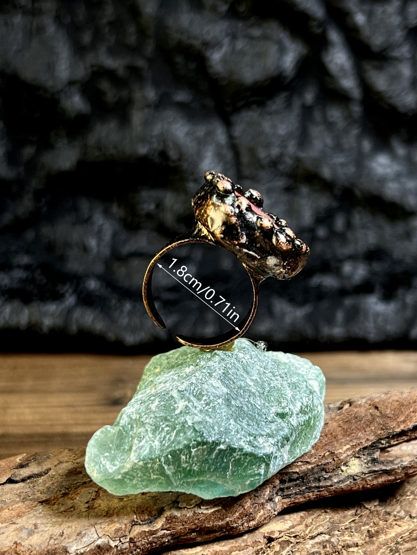 Unique Raw Pink Tourmaline Crystal Ring with Handcrafted Copper Band for Emotional Healing and Heart Chakra Activation