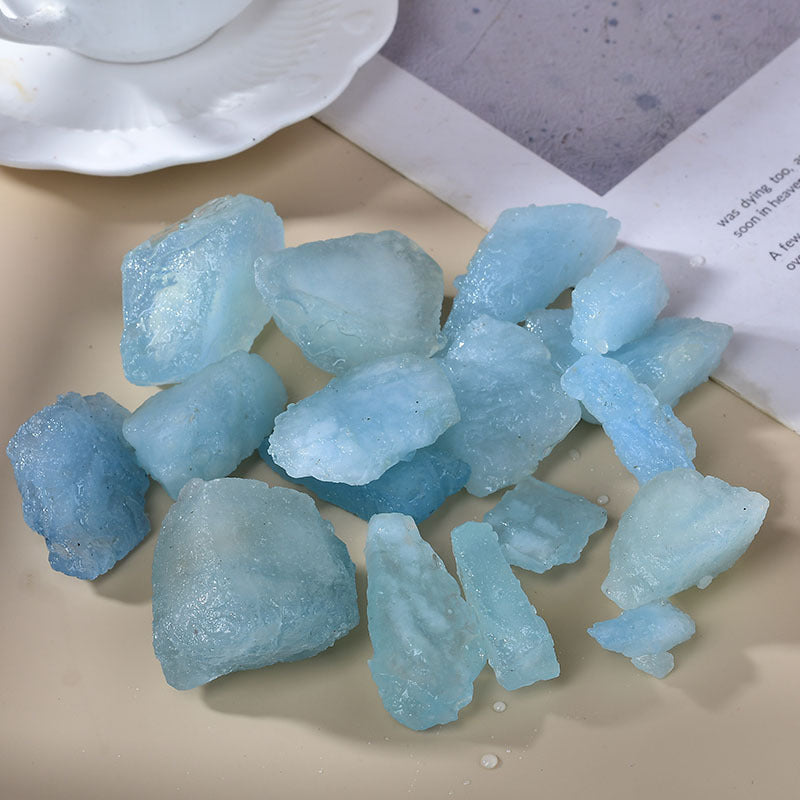 Celestial Blue Aura Rough Stones - Natural Healing Crystals for Spiritual Growth and Energy Clearing