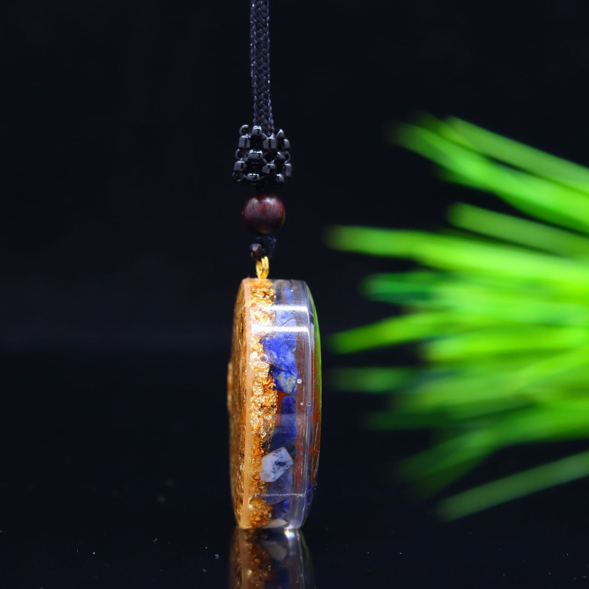 Flower of Life Chakra Necklace – Orgone Energy Pendant with Sodalite and Red Jasper for Spiritual Harmony and Healing