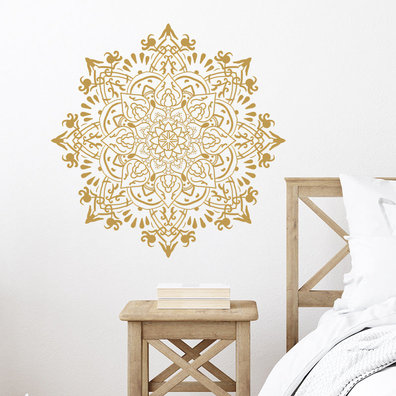 Golden Mandala Sacred Wall Art Decal - Spiritual Home Decor