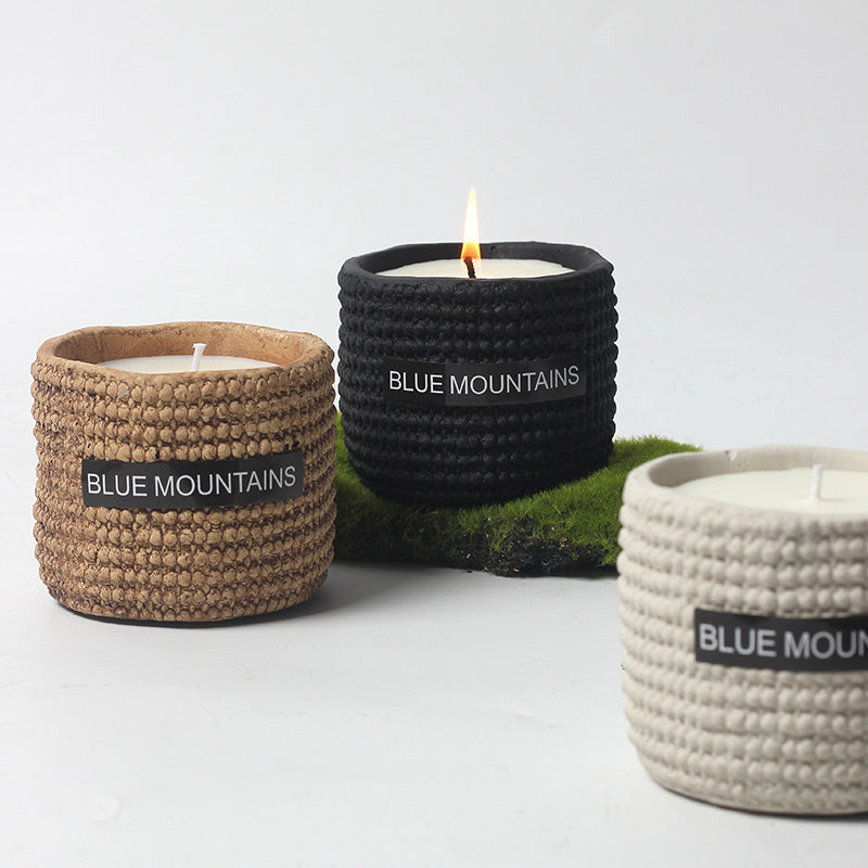 Blue Mountains Textured Ceramic Candle – Scented Candle for Relaxation, Meditation, and Spiritual Ambiance