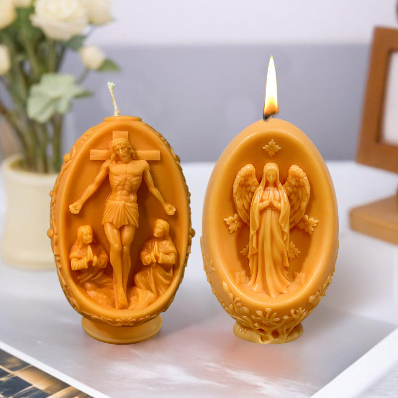 Resurrection Scene Candles – Divine Religious Easter Decor for Spiritual Healing, Meditation, and Peaceful Ambiance