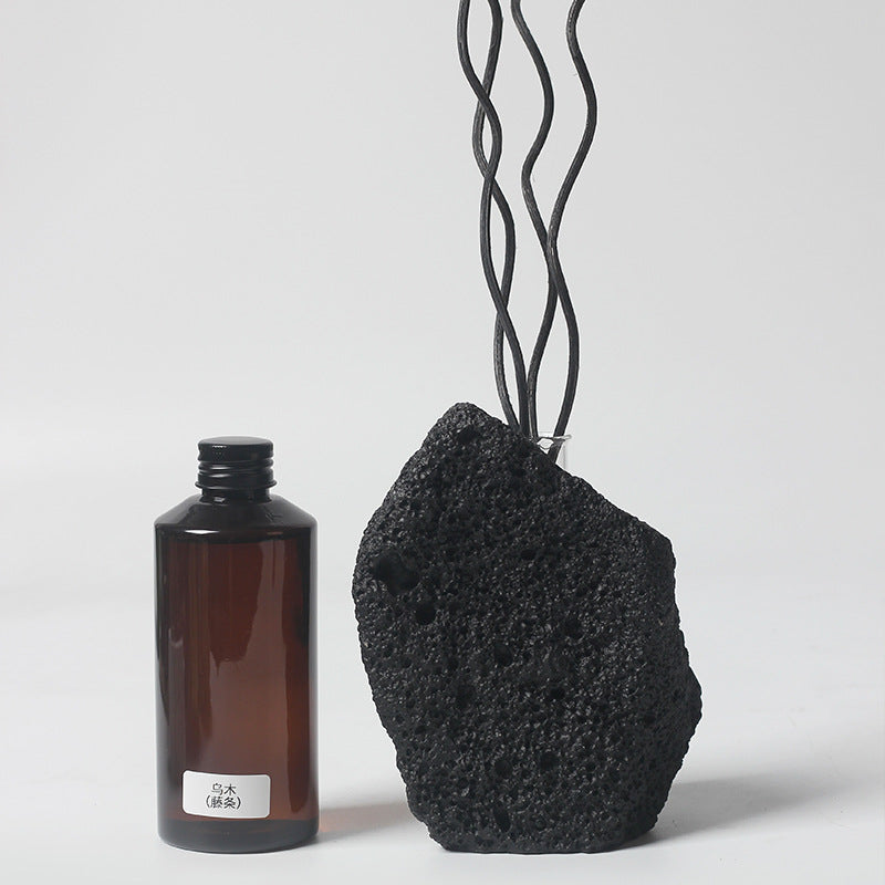 Black Lava Stone Aromatherapy Diffuser with Essential Oils for Spiritual Cleansing and Meditation