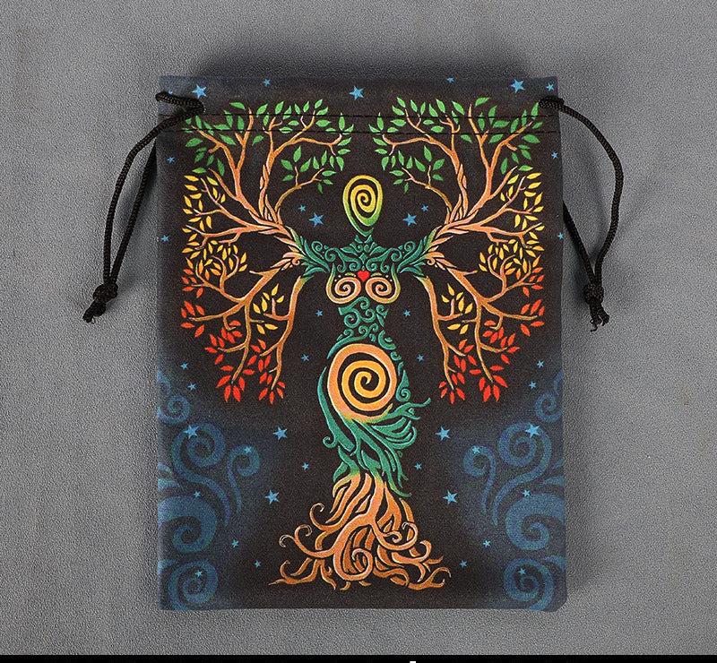 Exquisite Celestial-Themed Drawstring Pouches for Tarot Cards, Crystals, and Sacred Tools – Perfect for Spiritual Practitioners, Mystics, and Healers