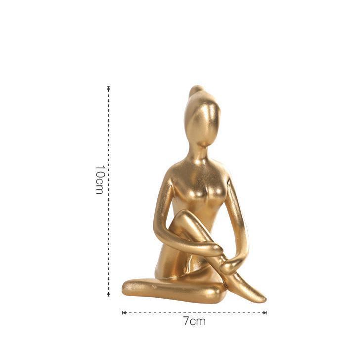 Elegant Gold Meditation Yoga Figurines Set - Spiritual Zen Decor for Mindful Living