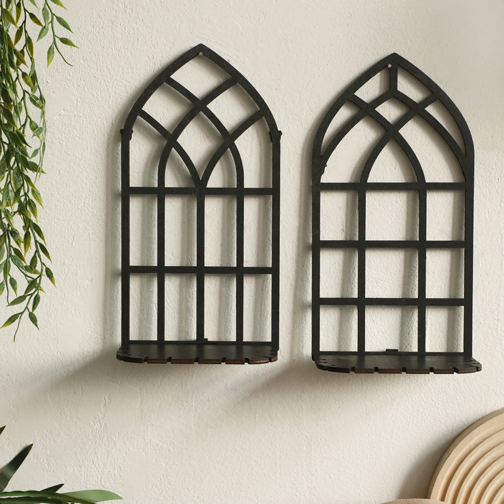 Gothic Cathedral Window Wall Shelf - Spiritual Altar Decor