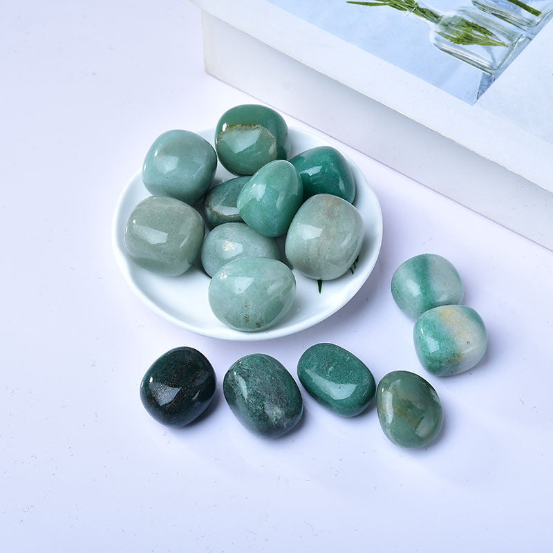 Green Aventurine Tumbled Healing Stones for Abundance and Heart Chakra Balance - Polished Crystal Set for Spiritual Practices