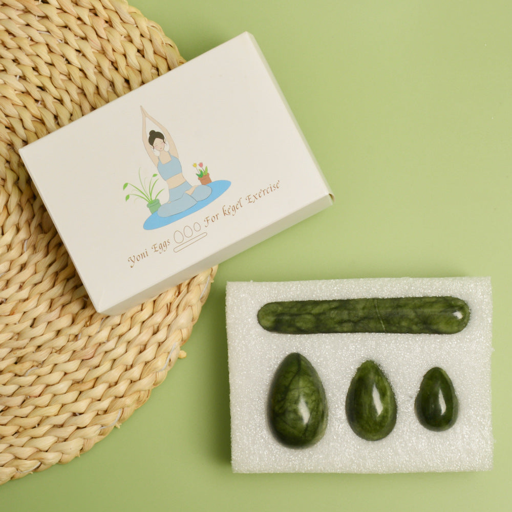 Green Phoenix Jade Women's Wellness and Beauty Massage Tool Set – Smooth Jade Stones for Facial and Body Massage Therapy