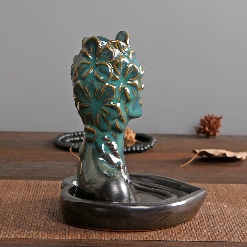 Tranquil Zen Buddha Backflow Incense Burner for Meditation and Relaxation