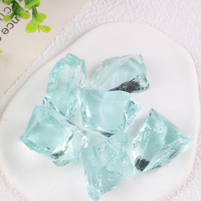 Natural Aqua Aura Quartz Crystal Chunks for Spiritual Healing and Energy Amplification