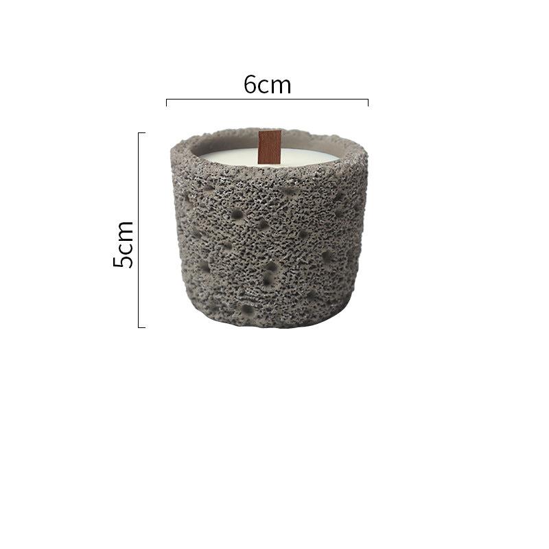 Handcrafted Textured Stone Candle with Natural Wooden Wick for Meditation, Spiritual Healing, and Relaxation Ambiance