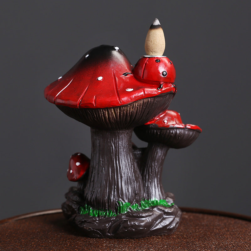 Enchanted Mushroom Backflow Incense Burner for Meditation, Spiritual Cleansing, and Relaxation